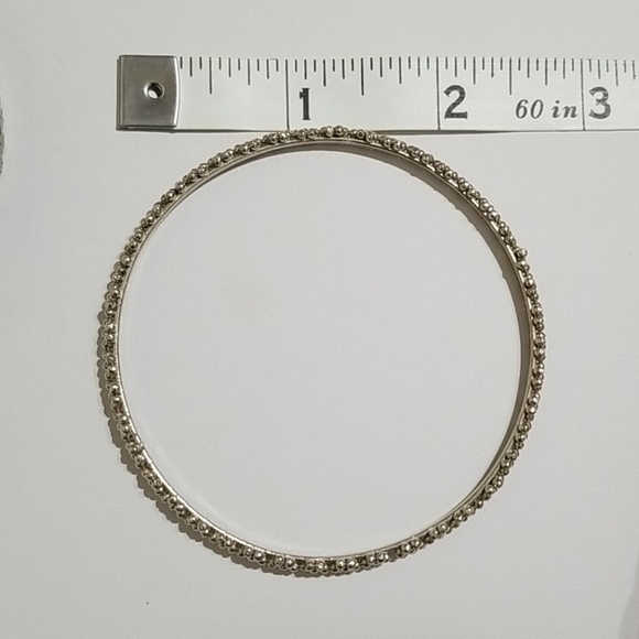 Textured Silvertone Bangles - Picture 3 of 4